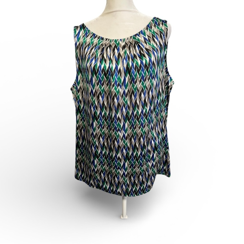 Kasper Multicolor Chevron Blouse size XL